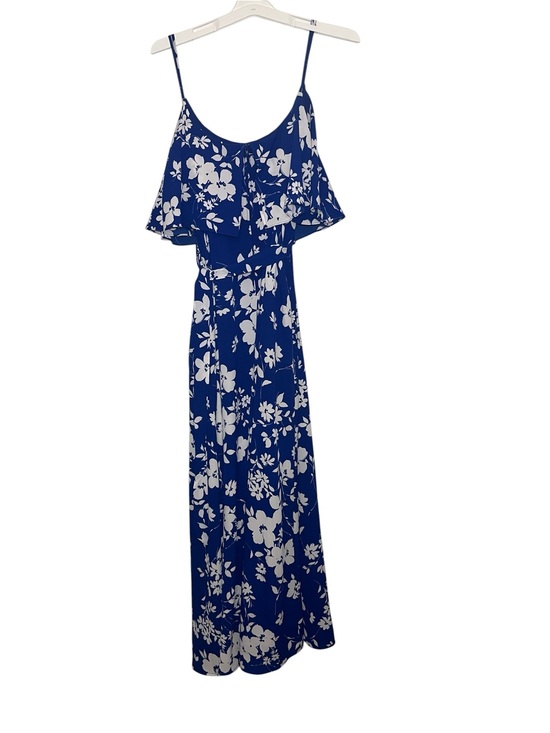 Premier Dresses & Skirts - Premier Royal Blue & White Floral Ruffle Maxi Dress